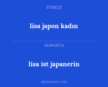 lisa japon kadın - lisa ist japanerin