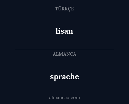 lisan - sprache