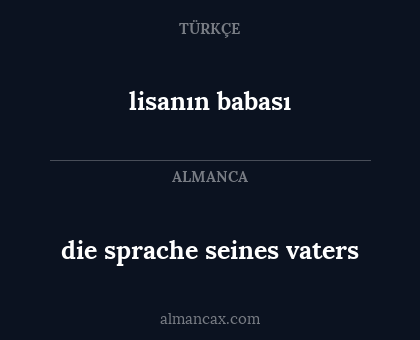 die sprache seines vaters - lisanın babası