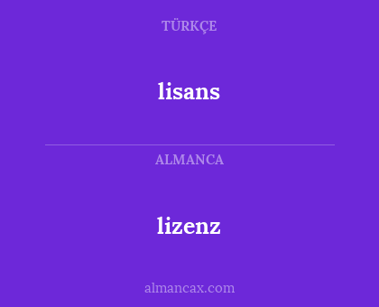 lizenz - lisans