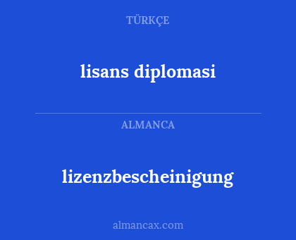 lisans diplomasi - lizenzbescheinigung
