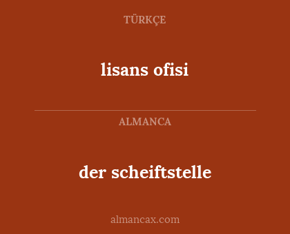 lisans ofisi - der scheiftstelle