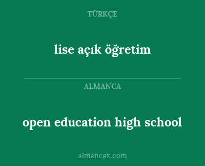 open education high school - lise açık öğretim