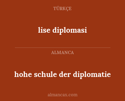 lise diplomasi - hohe schule der diplomatie