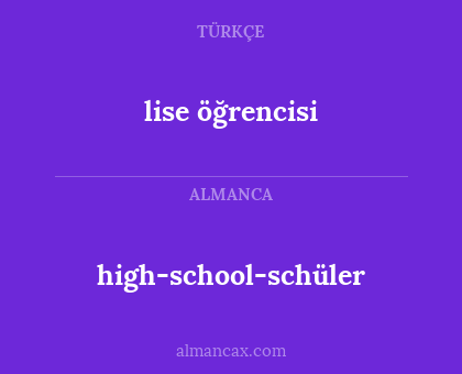 lise öğrencisi - high-school-schüler