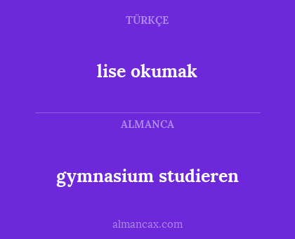 gymnasium studieren - lise okumak