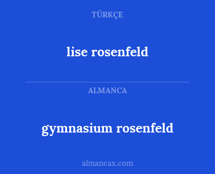 gymnasium rosenfeld - lise rosenfeld