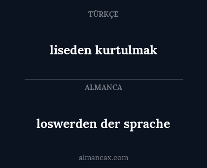 liseden kurtulmak - loswerden der sprache