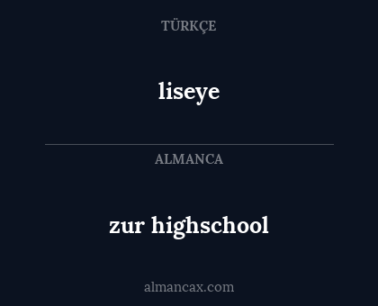 liseye - zur highschool