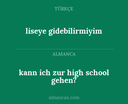 liseye gidebilirmiyim - kann ich zur high school gehen?