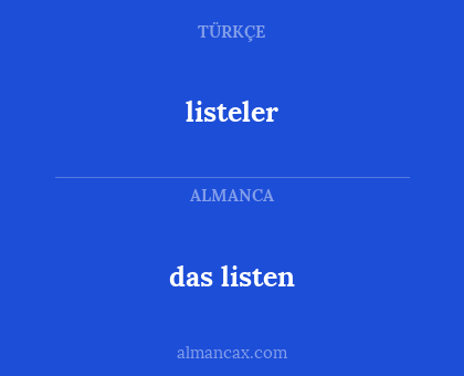 listeler - das listen