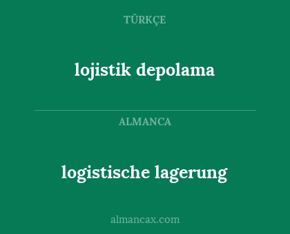 lojistik depolama - logistische lagerung