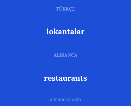 lokantalar - restaurants