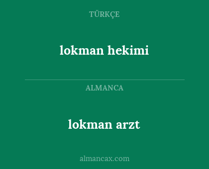 lokman hekimi - lokman arzt