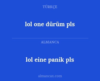 lol eine panik pls - lol one dürüm pls