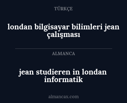 jean studieren in londan informatik - londan bilgisayar bilimleri jean çalışması