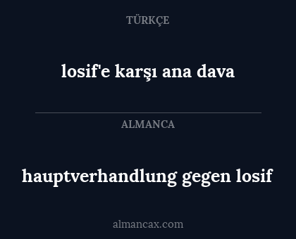 hauptverhandlung gegen losif - losif'e karşı ana dava