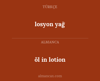 losyon yağ - öl in lotion