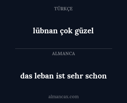das leban ist sehr schon - lübnan çok güzel