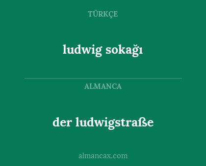 der ludwigstraße - ludwig sokağı
