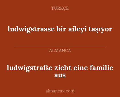 ludwigstrasse bir aileyi taşıyor - ludwigstraße zieht eine familie aus