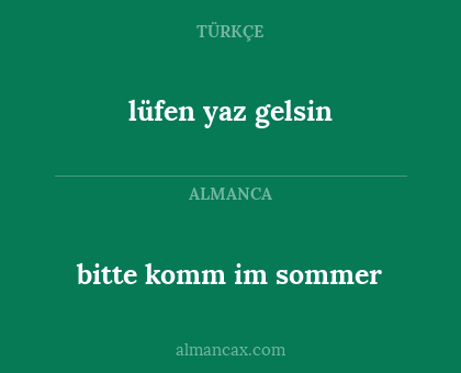 bitte komm im sommer - lüfen yaz gelsin