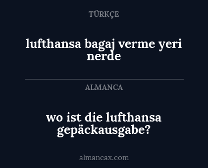 wo ist die lufthansa gepäckausgabe? - lufthansa bagaj verme yeri nerde