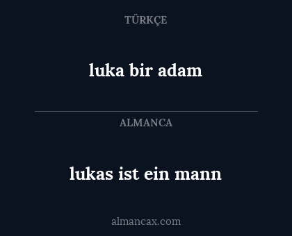 lukas ist ein mann - luka bir adam