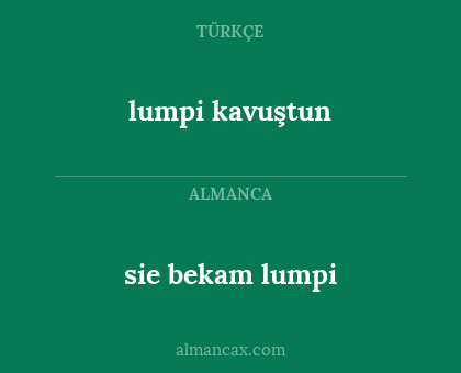 lumpi kavuştun - sie bekam lumpi
