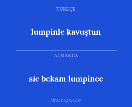 lumpinle kavuştun - sie bekam lumpinee