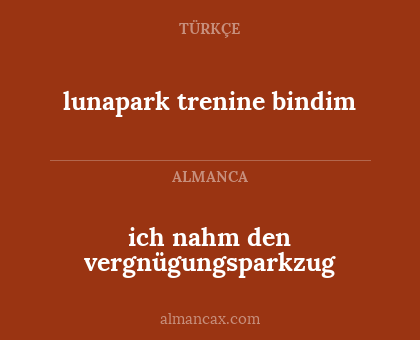 lunapark trenine bindim - ich nahm den vergnügungsparkzug