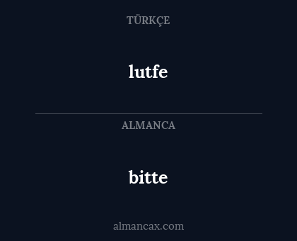 bitte - lutfe