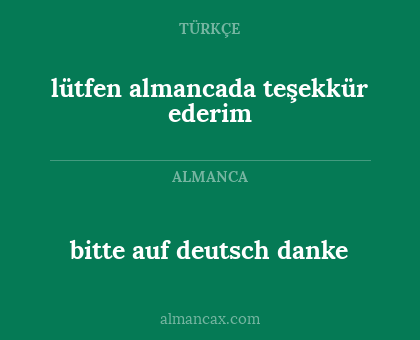 bitte auf deutsch danke - lütfen almancada teşekkür ederim