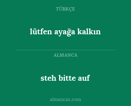 lütfen ayağa kalkın - steh bitte auf