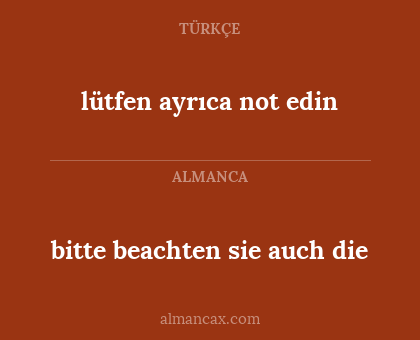 bitte beachten sie auch die - lütfen ayrıca not edin