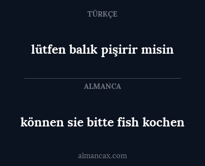 lütfen balık pişirir misin - können sie bitte fish kochen