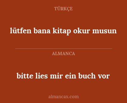 lütfen bana kitap okur musun - bitte lies mir ein buch vor