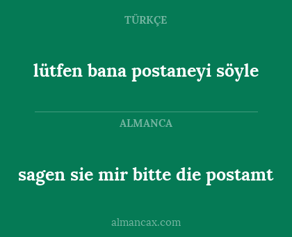sagen sie mir bitte die postamt - lütfen bana postaneyi söyle