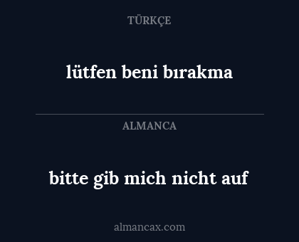lütfen beni bırakma - bitte gib mich nicht auf