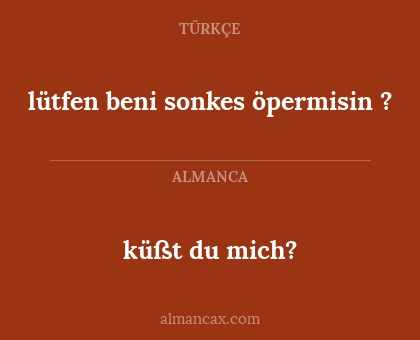 lütfen beni sonkes öpermisin ? - küßt du mich?