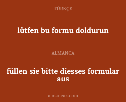lütfen bu formu doldurun - füllen sie bitte diesses formular aus
