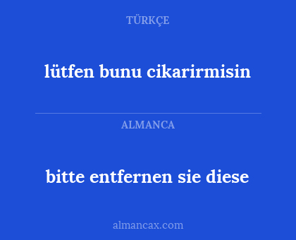lütfen bunu cikarirmisin - bitte entfernen sie diese