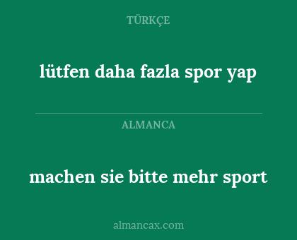 machen sie bitte mehr sport - lütfen daha fazla spor yap