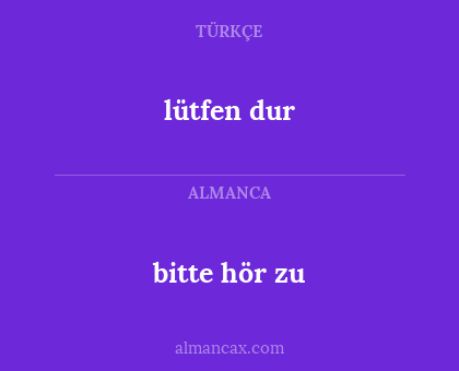 bitte hör zu - lütfen dur