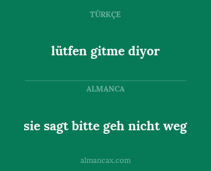 lütfen gitme diyor - sie sagt bitte geh nicht weg