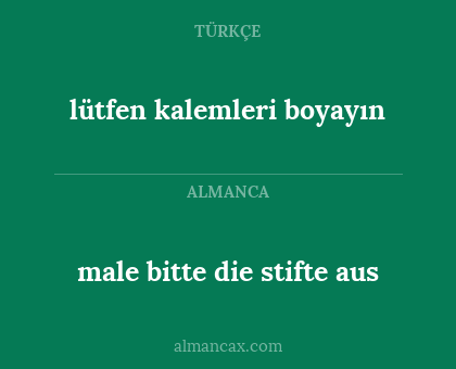 lütfen kalemleri boyayın - male bitte die stifte aus