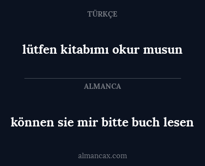 können sie mir bitte buch lesen - lütfen kitabımı okur musun