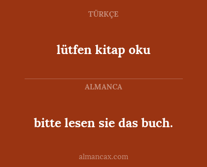 lütfen kitap oku - bitte lesen sie das buch.