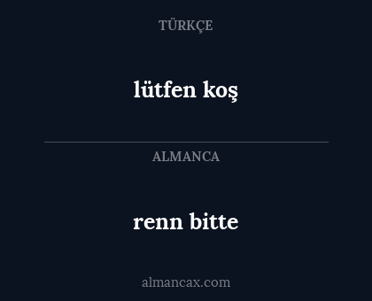 lütfen koş - renn bitte