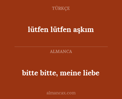 bitte bitte, meine liebe - lütfen lütfen aşkım